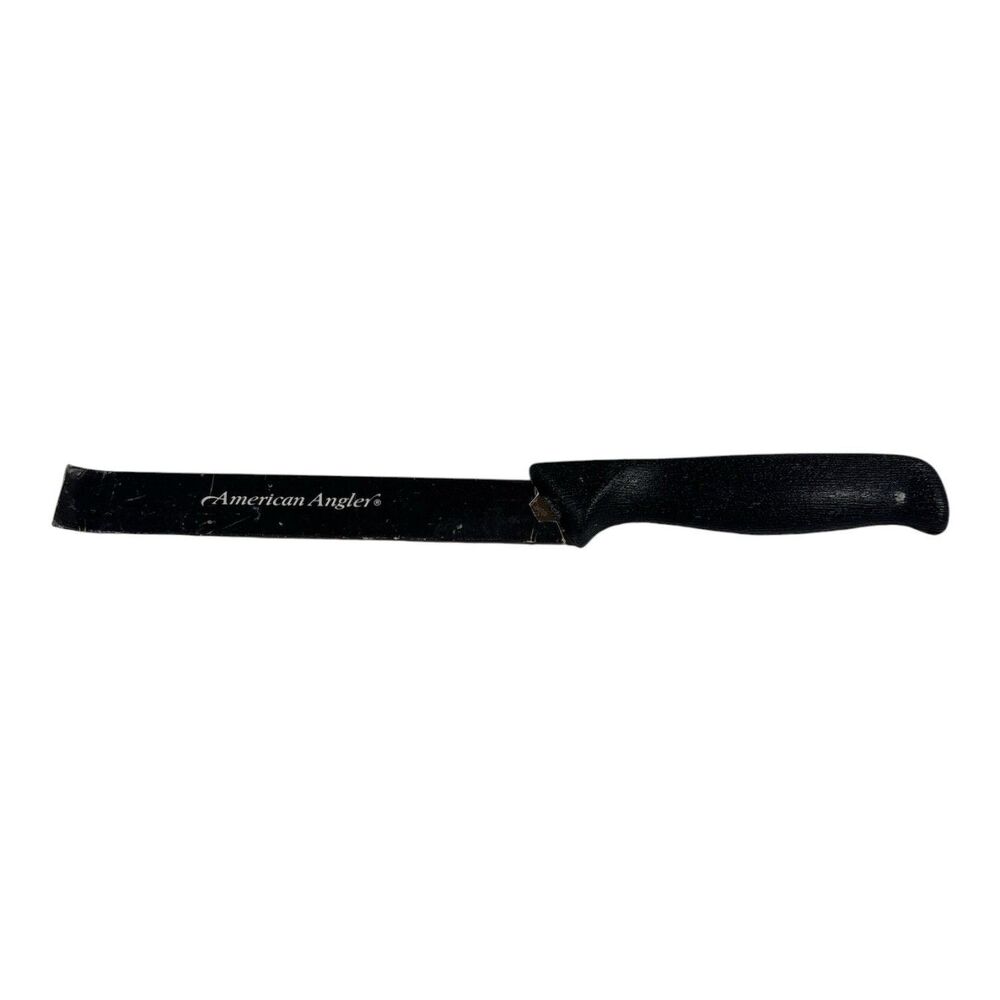 American Angler Fillet Knife Surgical Stainless Steel Blade Black Handle 9.25"